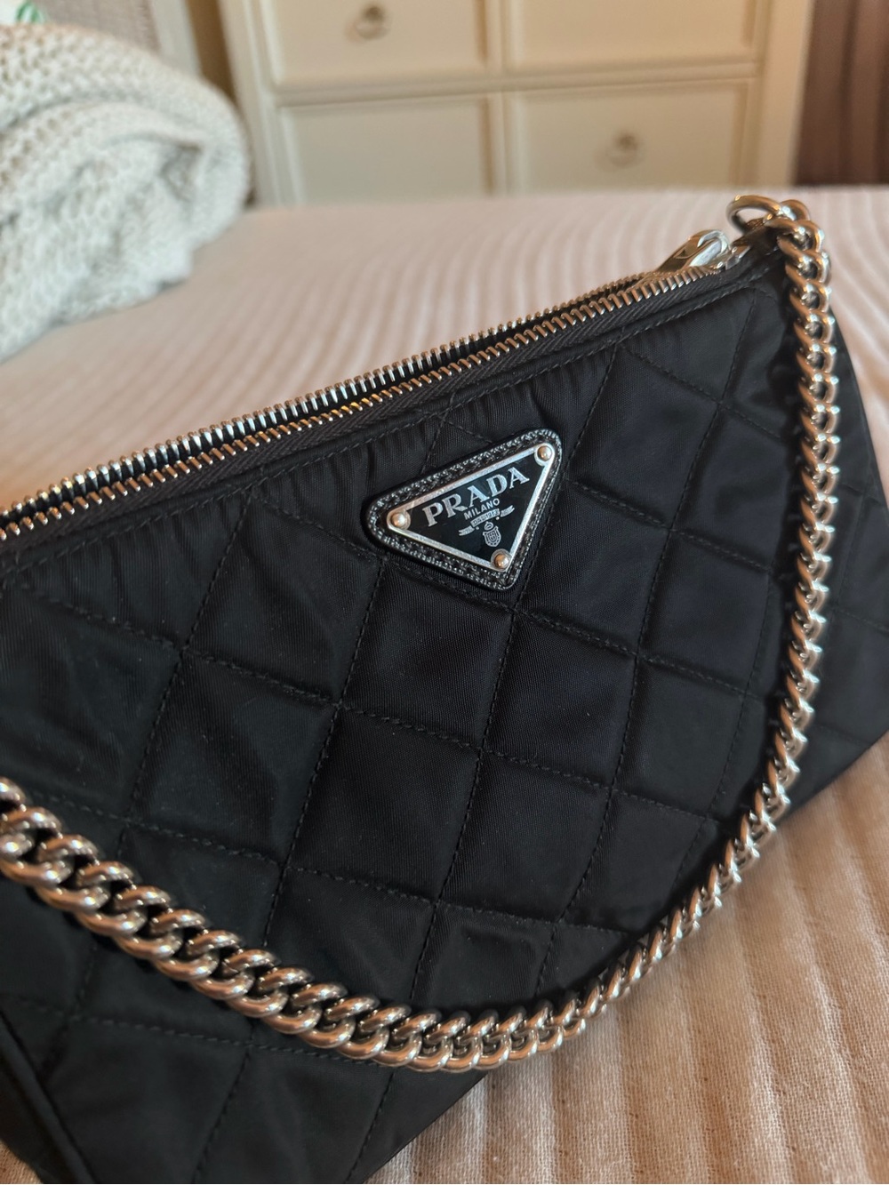 Prada Black Quilted Nylon Shoulder Bag - Picture 9 of 9
